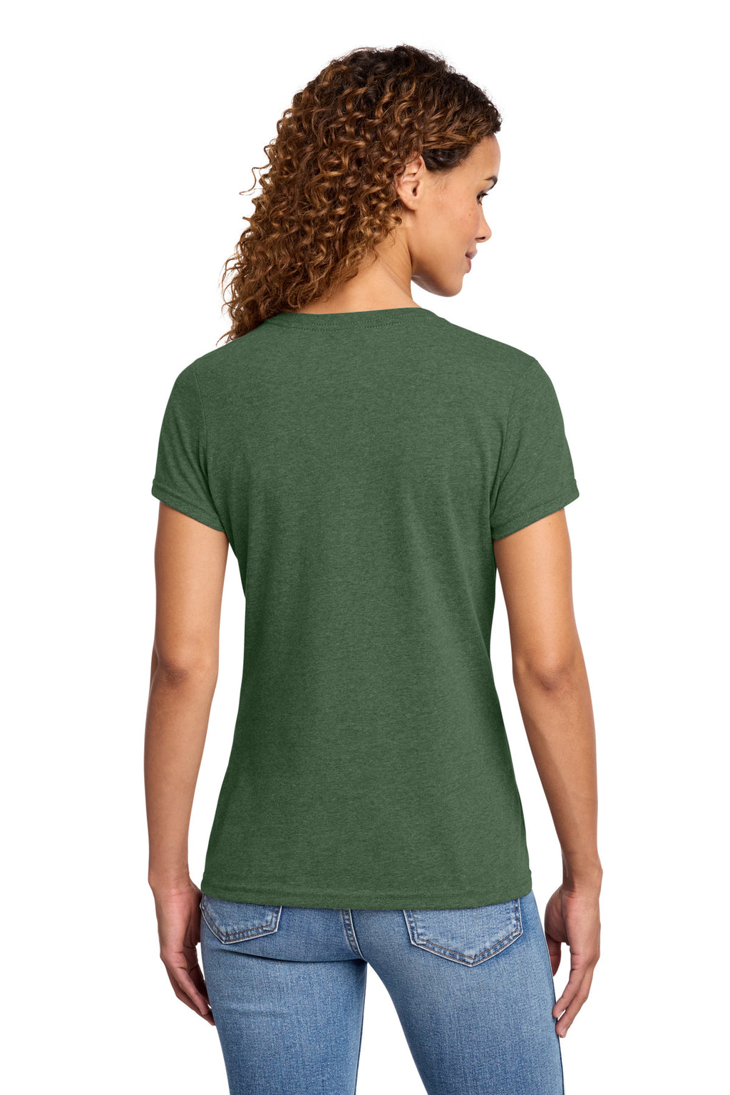 Port & Co Women's Fan Favorite Blend V-Neck Tee. LPC455V - Forest Green Heather - back