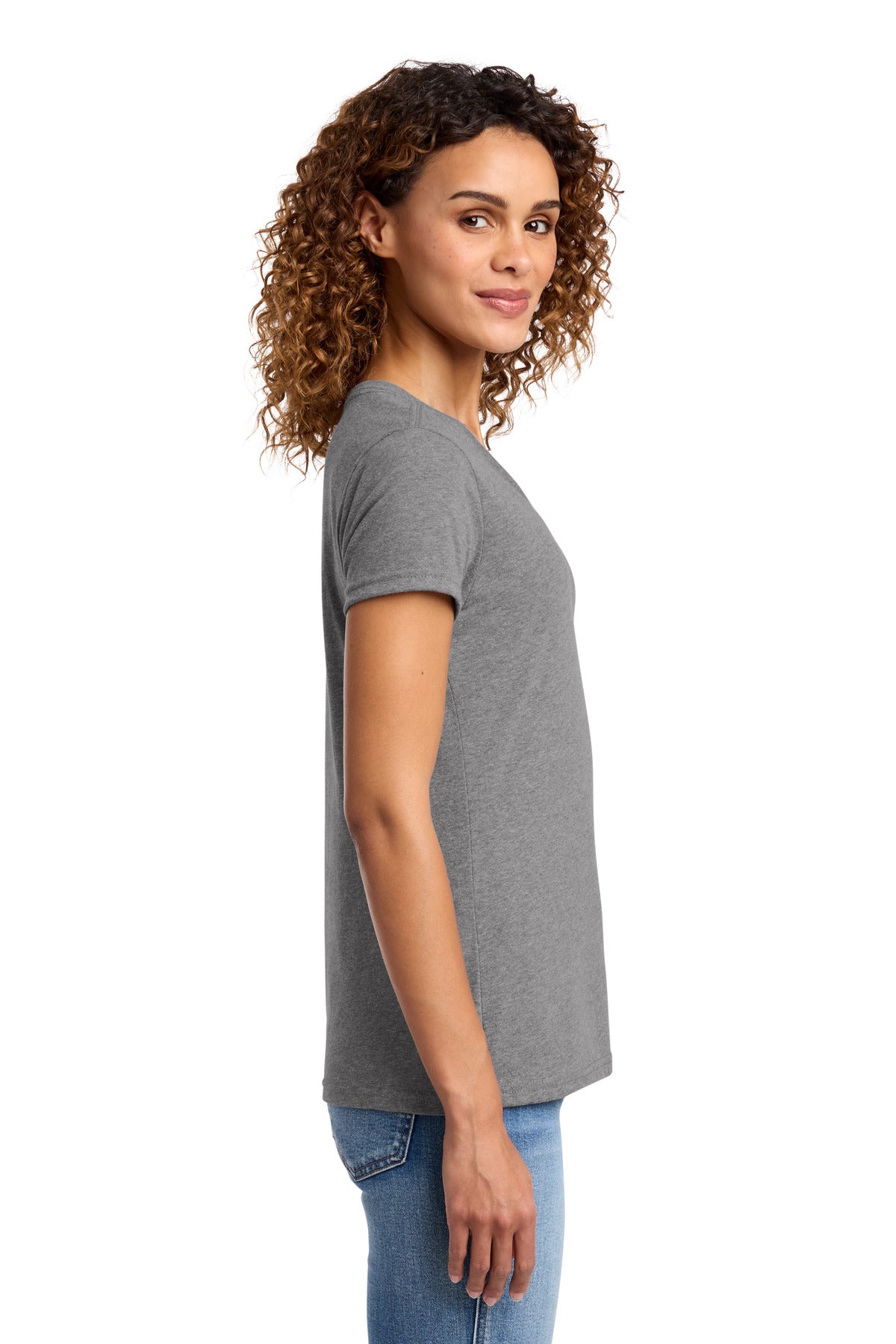 Port & Co Women's Fan Favorite Blend V-Neck Tee. LPC455V - Graphite Heather - side