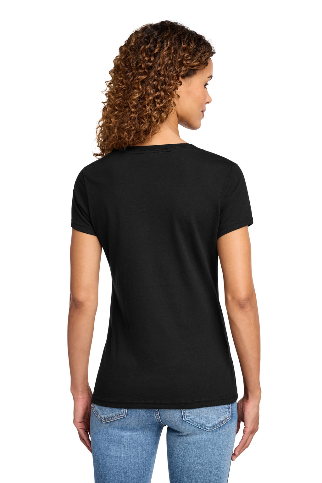 Port & Co Women's Fan Favorite Blend V-Neck Tee. LPC455V - Jet Black - back