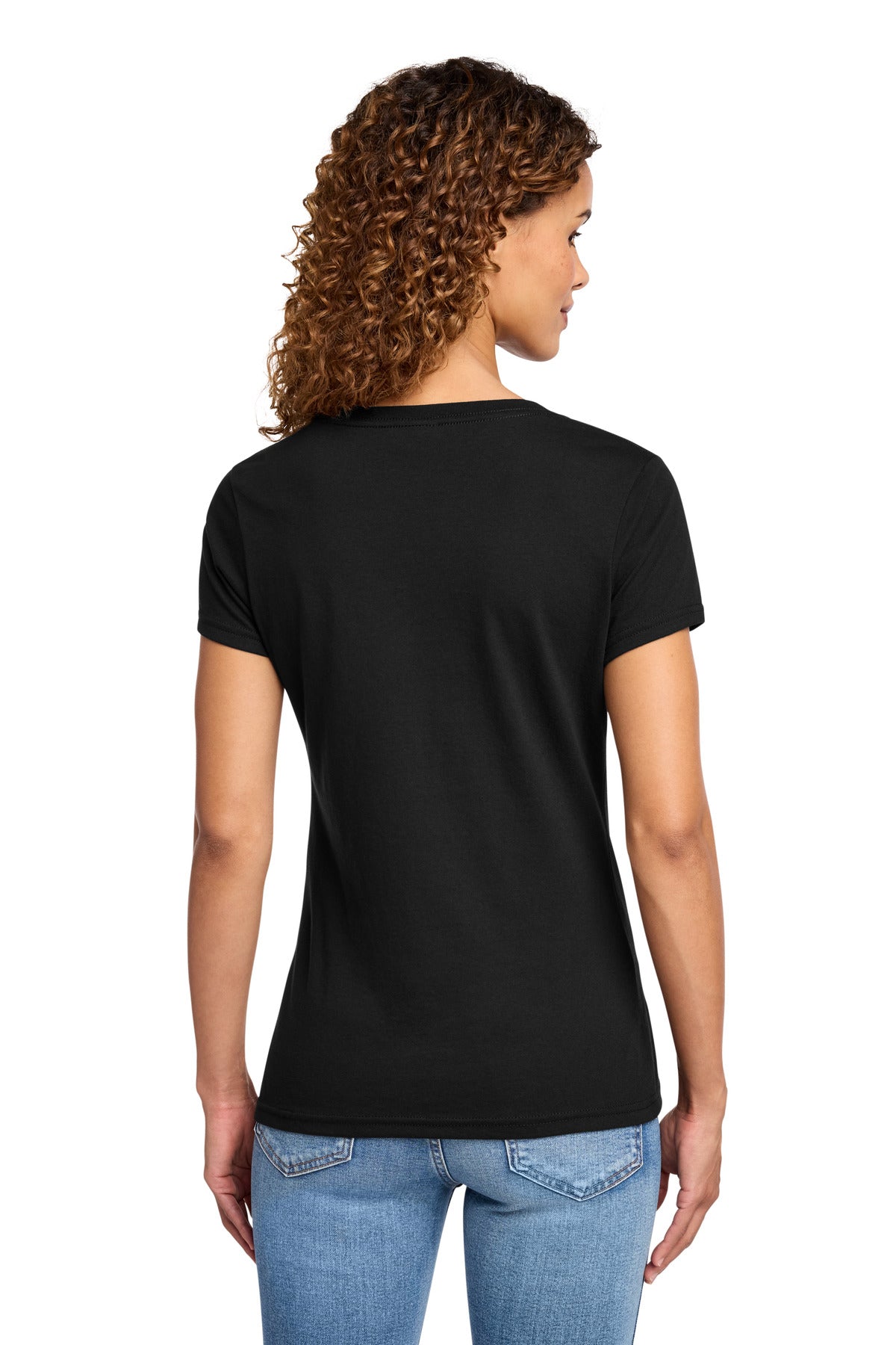 Port & Co Women's Fan Favorite Blend V-Neck Tee. LPC455V - Jet Black - back