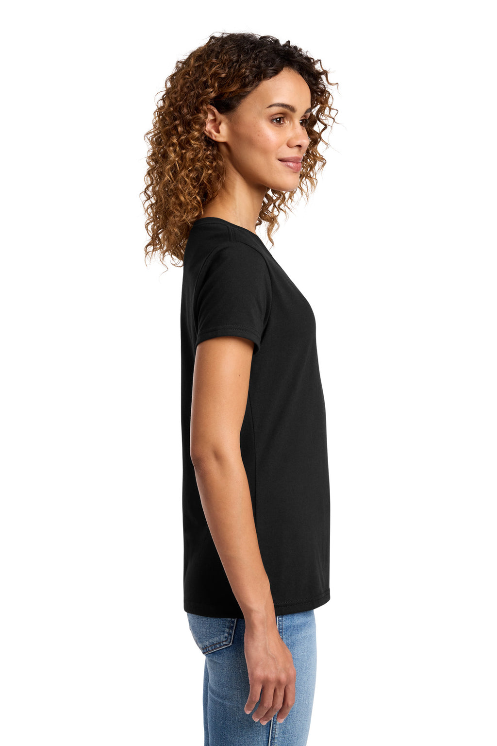Port & Co Women's Fan Favorite Blend V-Neck Tee. LPC455V - Jet Black - side