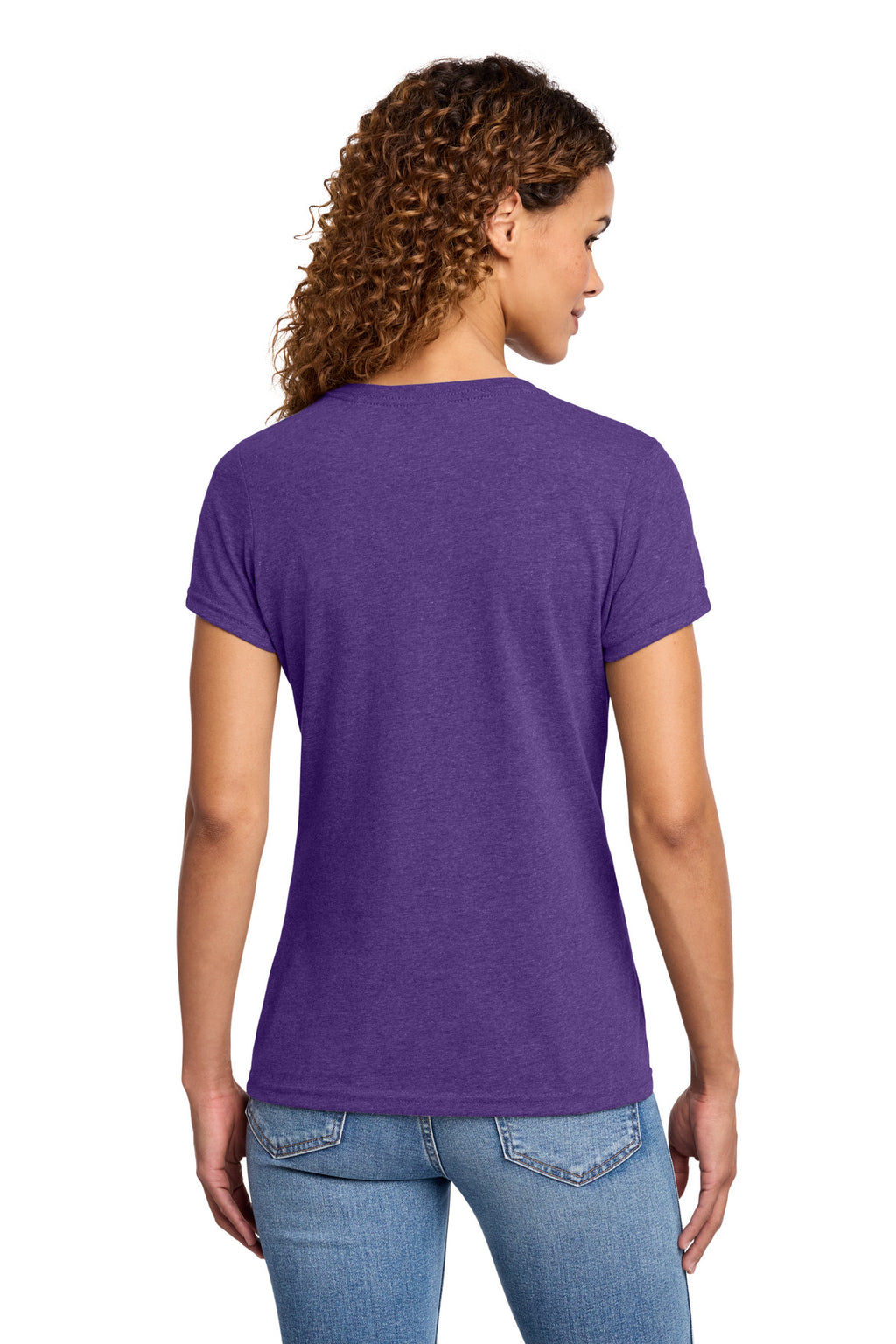 Port & Co Women's Fan Favorite Blend V-Neck Tee. LPC455V - Team Purple Heather - back
