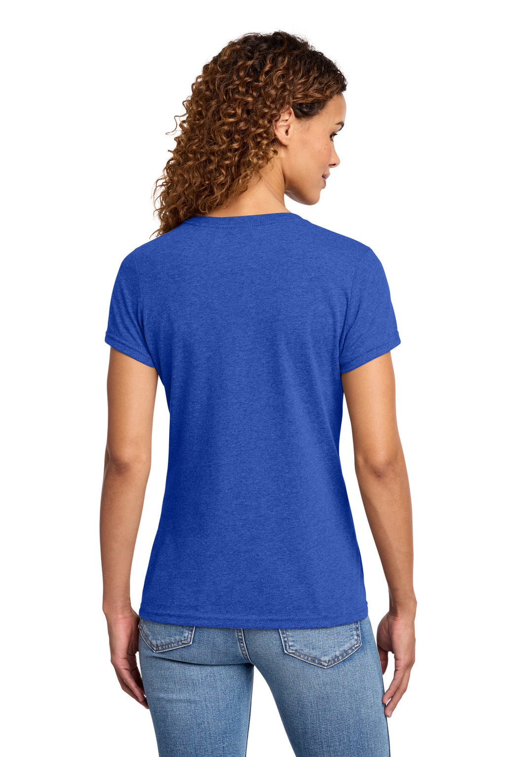 Port & Co Women's Fan Favorite Blend V-Neck Tee. LPC455V - True Royal Heather - back