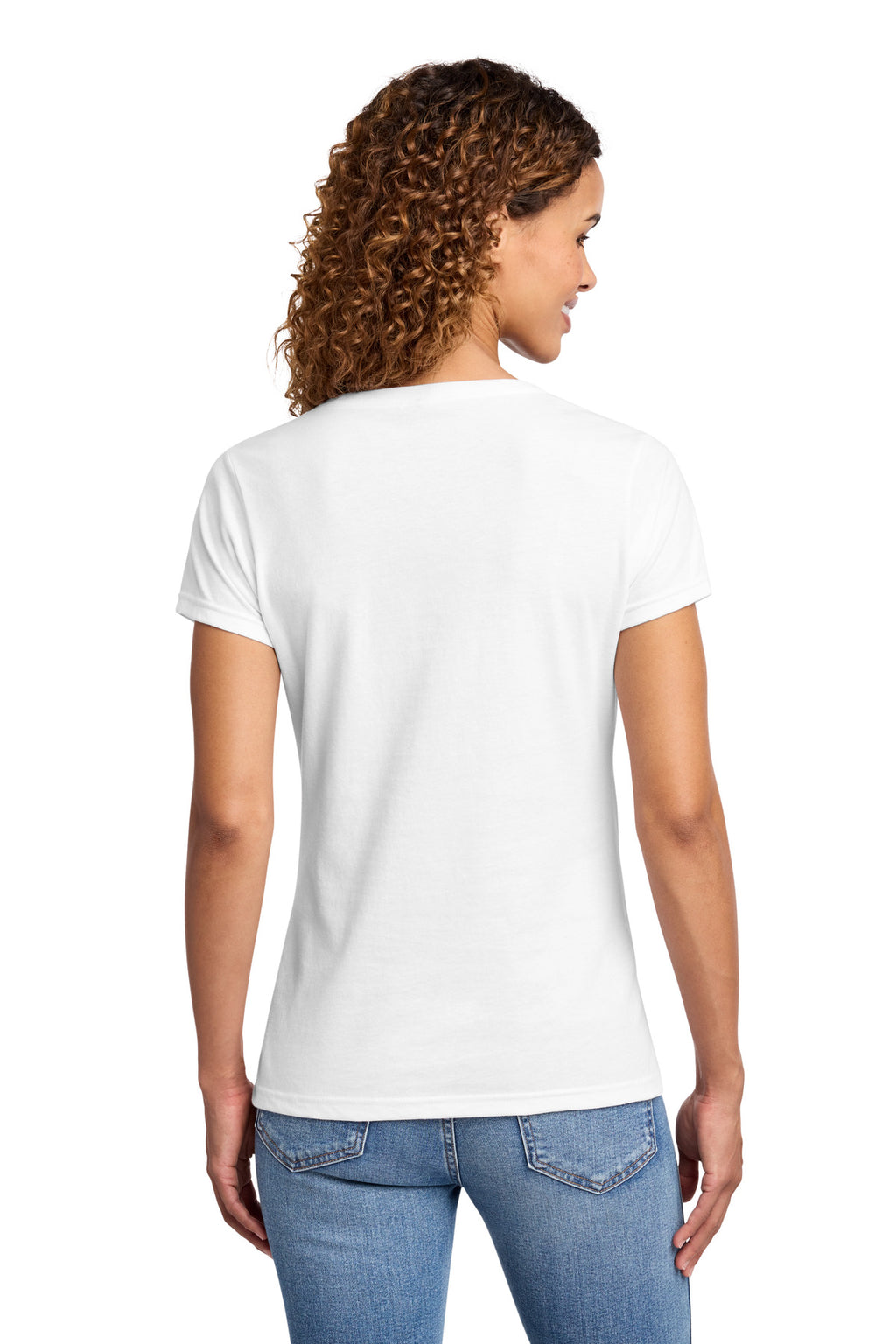 Port & Co Women's Fan Favorite Blend V-Neck Tee. LPC455V - White - back