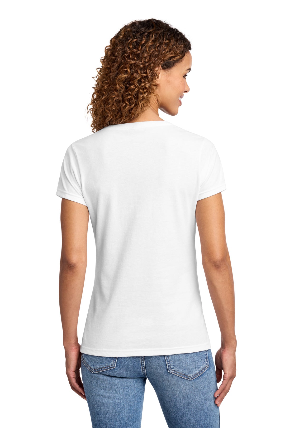 Port & Co Women's Fan Favorite Blend V-Neck Tee. LPC455V - White - back