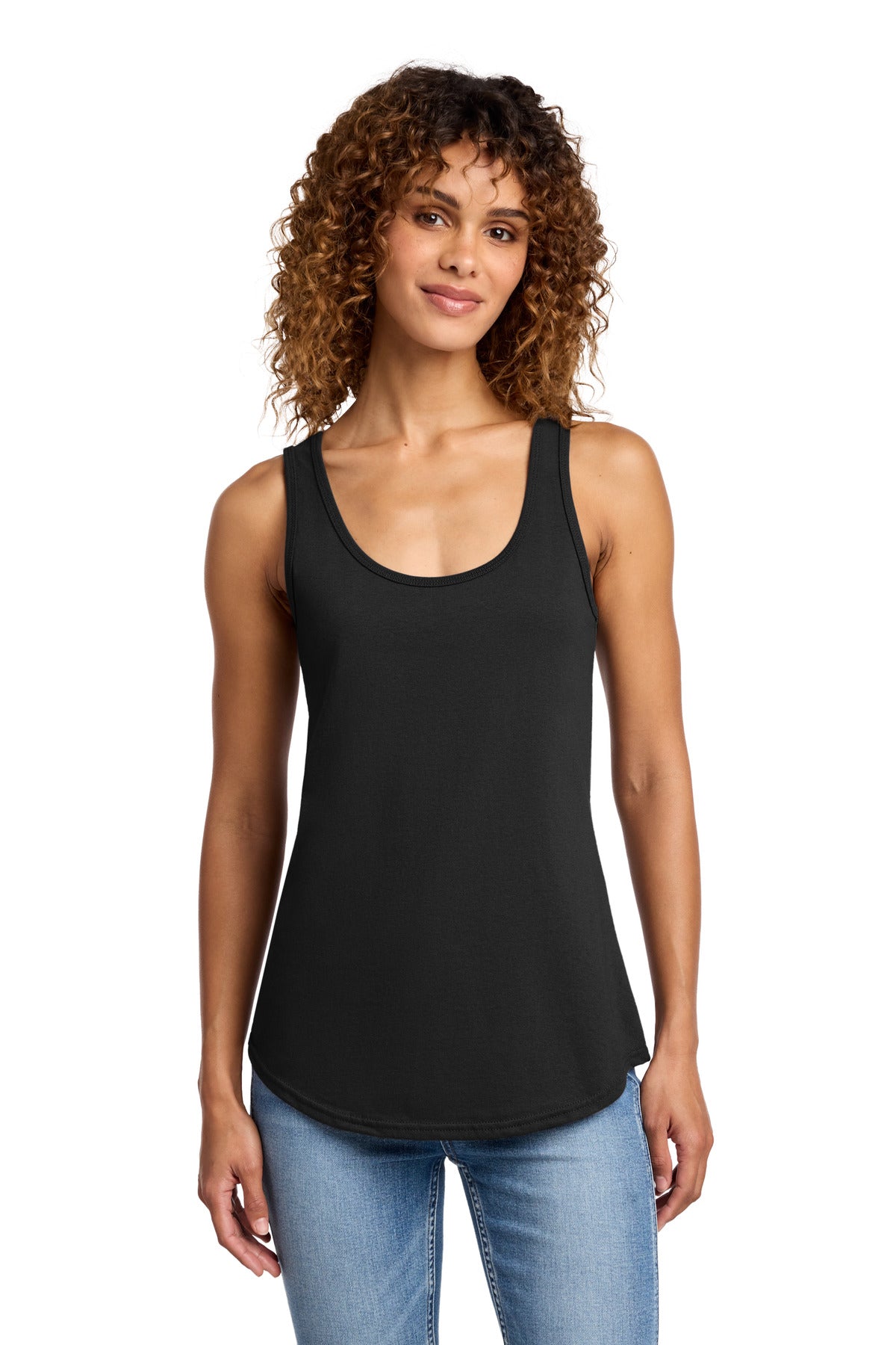 Port & Co Women's Core Cotton Tank Top. LPC54TT - Jet Black - front