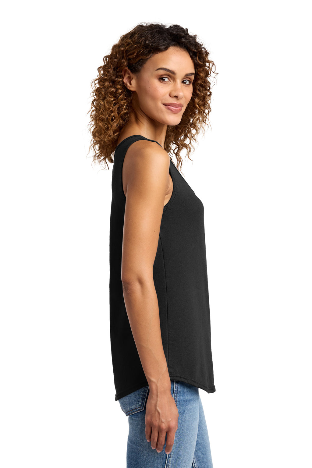 Port & Co Women's Core Cotton Tank Top. LPC54TT - Jet Black - side