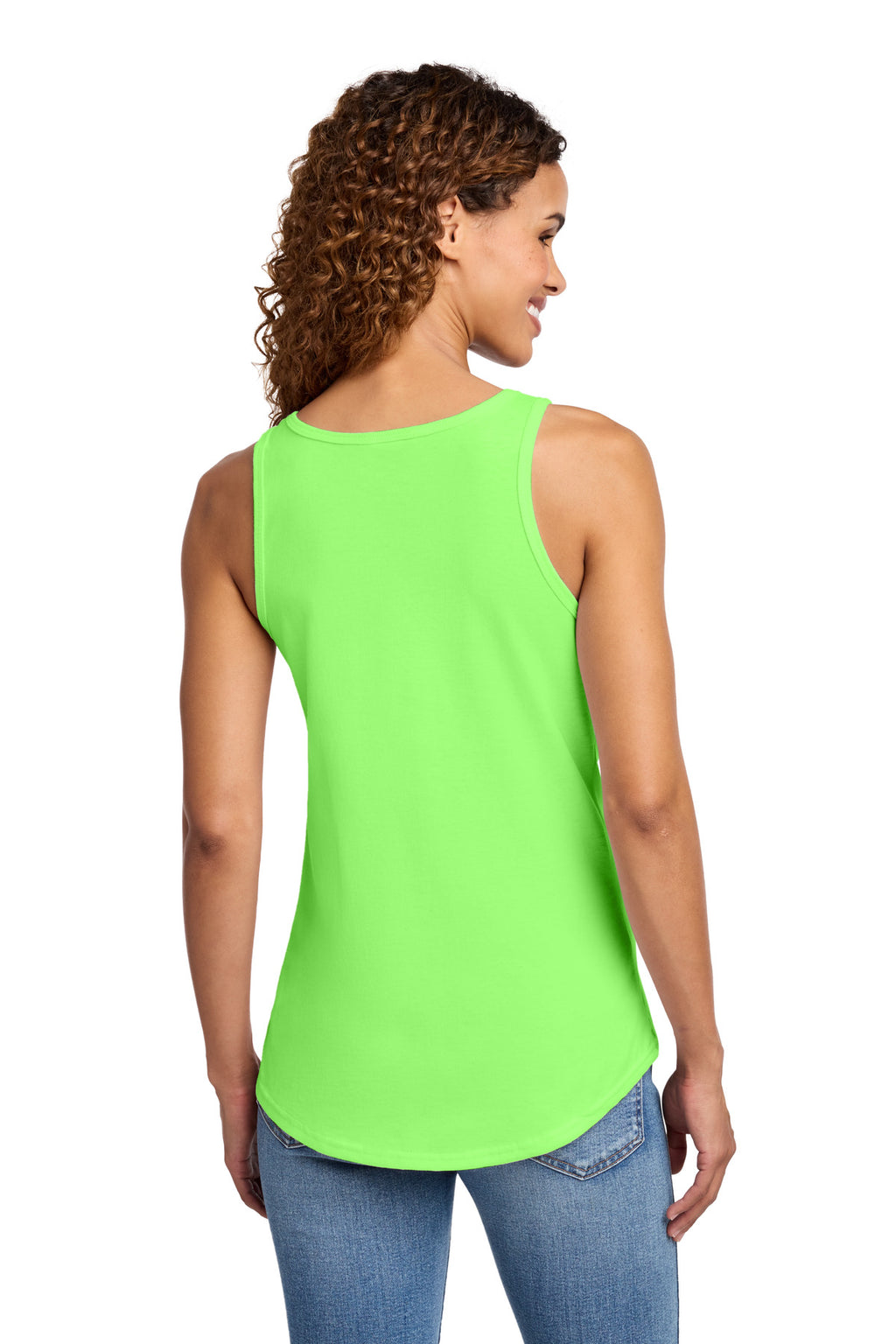 Port & Co Women's Core Cotton Tank Top. LPC54TT - Neon Green - back