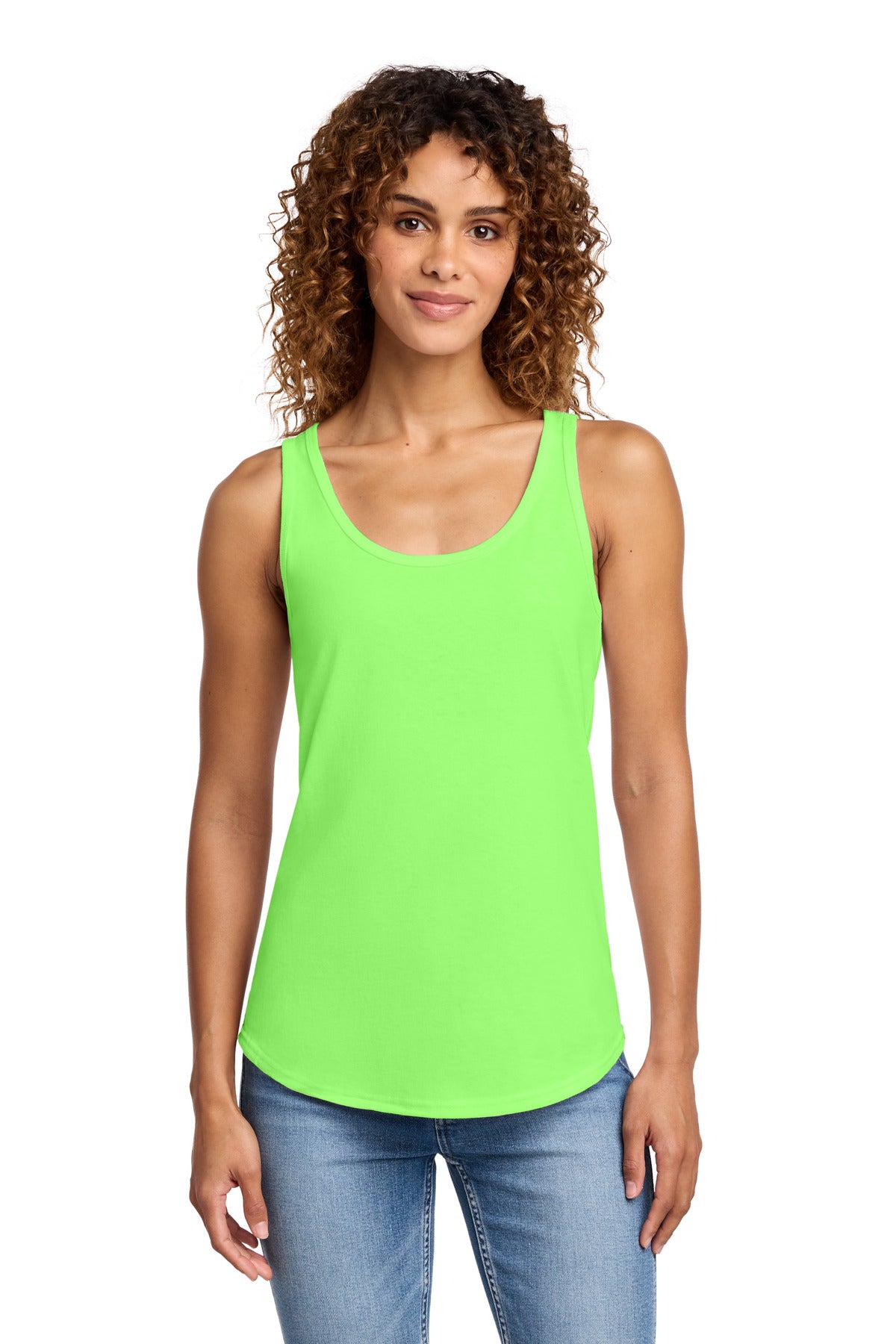 Port & Co Women's Core Cotton Tank Top. LPC54TT - Neon Green - front