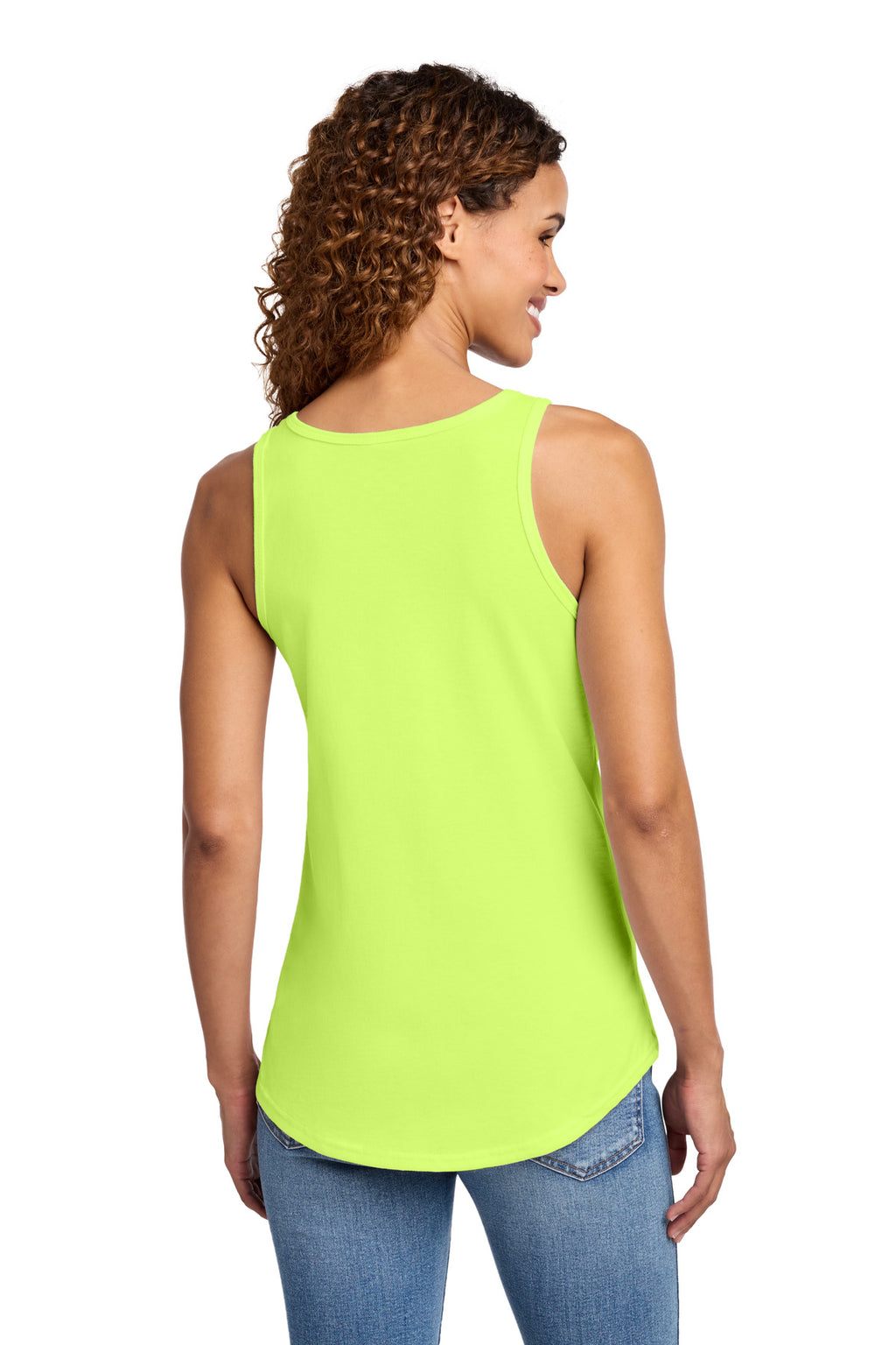 Port & Co Women's Core Cotton Tank Top. LPC54TT - Neon Yellow - back