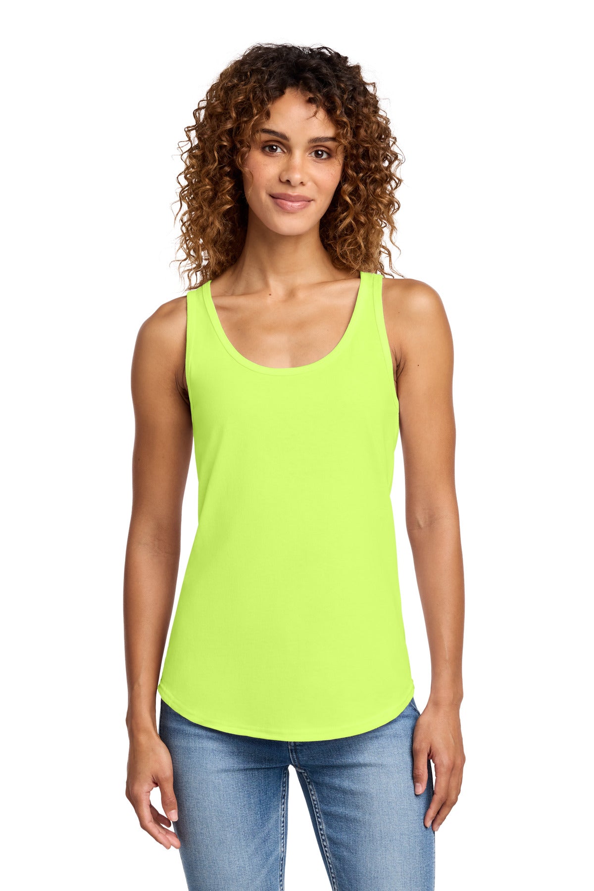 Port & Co Women's Core Cotton Tank Top. LPC54TT - Neon Yellow - front