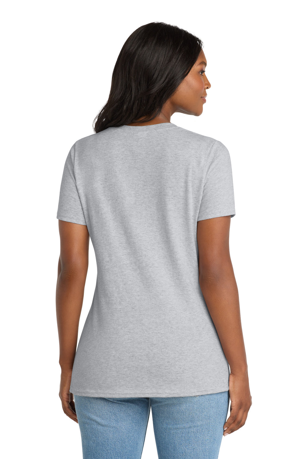 Port & Co Women's Core Cotton V-Neck Tee. LPC54V - Ash - back