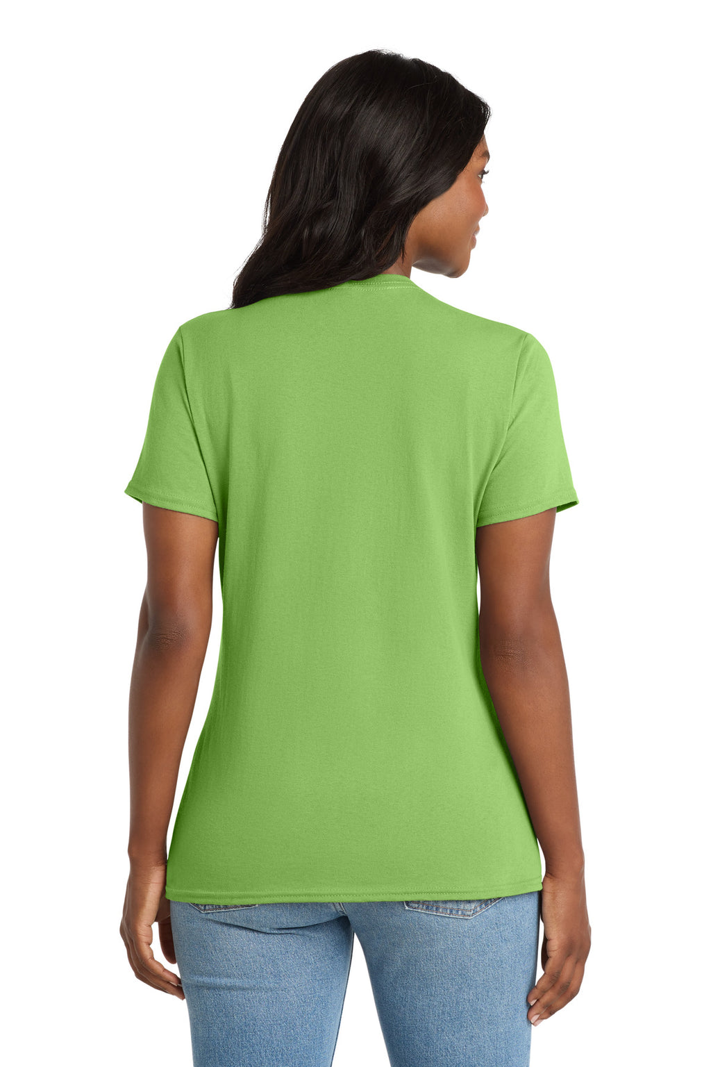 Port & Co Women's Core Cotton V-Neck Tee. LPC54V - Lime - back