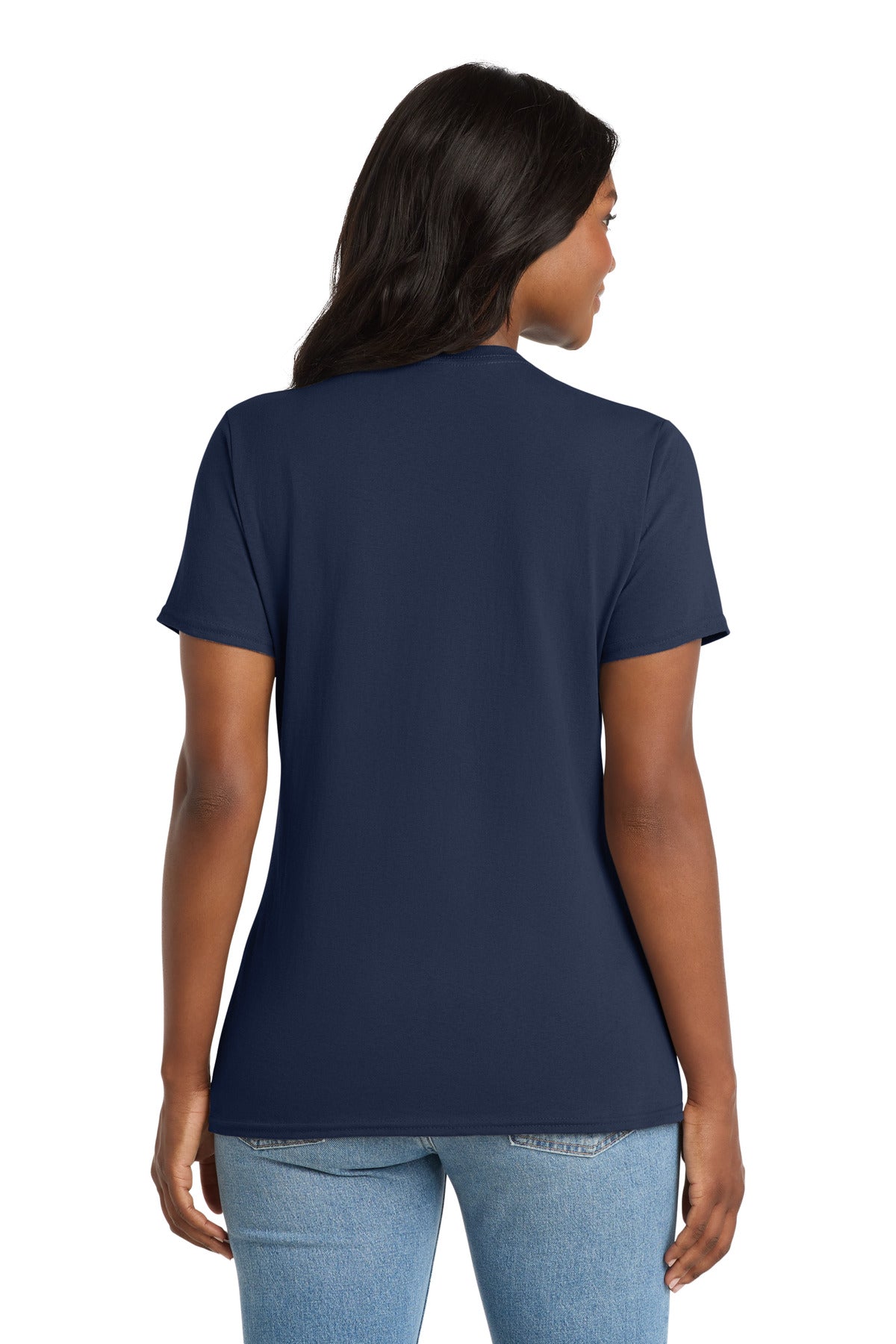Port & Co Women's Core Cotton V-Neck Tee. LPC54V - Navy - back
