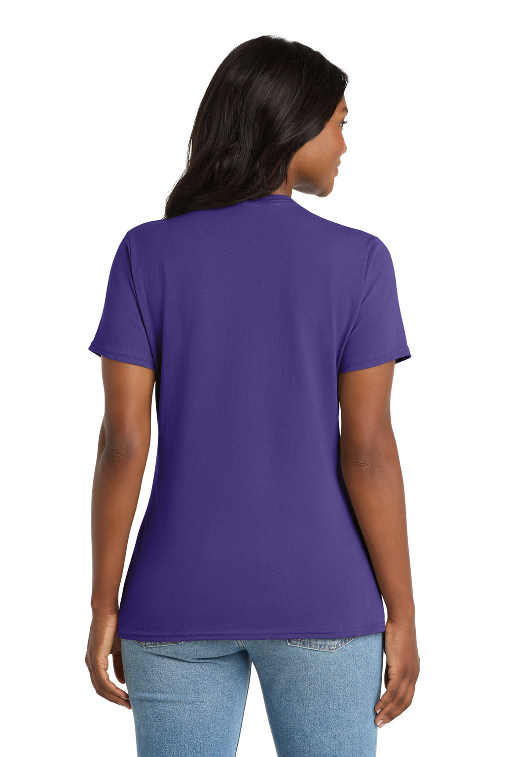 Port & Co Women's Core Cotton V-Neck Tee. LPC54V - Purple - back
