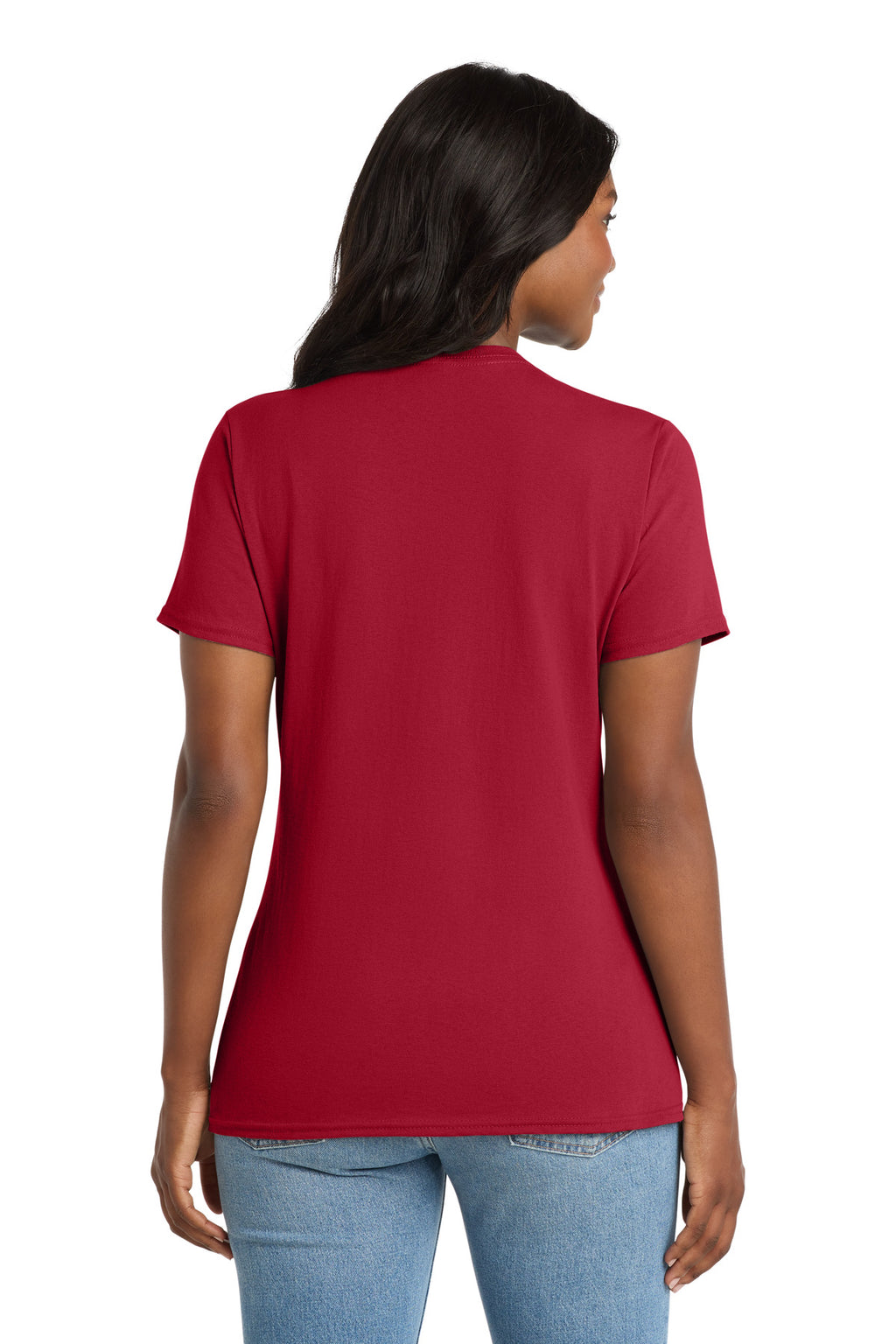 Port & Co Women's Core Cotton V-Neck Tee. LPC54V - Red - back