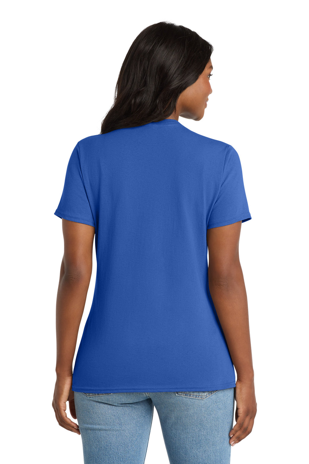 Port & Co Women's Core Cotton V-Neck Tee. LPC54V - Royal - back