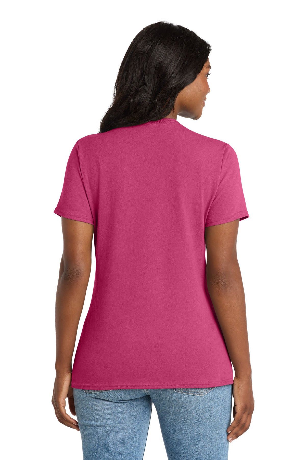 Port & Co Women's Core Cotton V-Neck Tee. LPC54V - Sangria - back