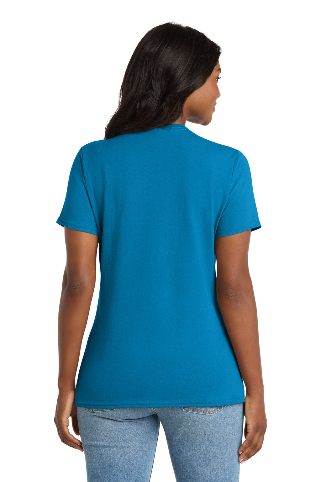 Port & Co Women's Core Cotton V-Neck Tee. LPC54V - Sapphire - back