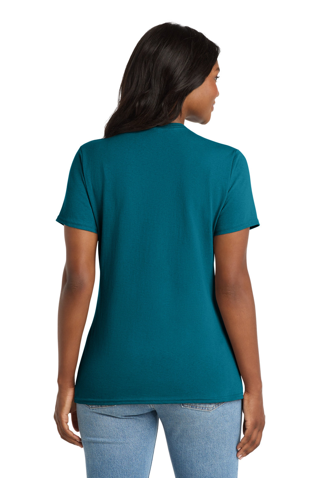 Port & Co Women's Core Cotton V-Neck Tee. LPC54V - Teal - back