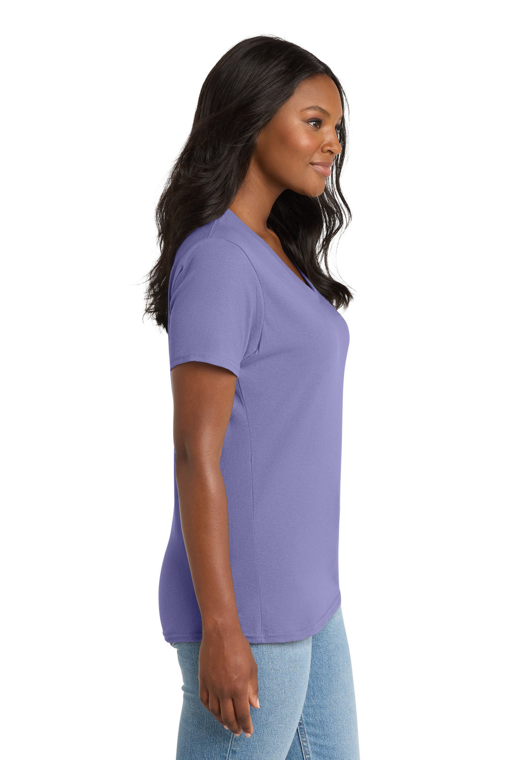 Port & Co Women's Core Cotton V-Neck Tee. LPC54V - Violet - side
