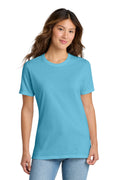 Port & Co Women's Core Cotton Tee. LPC54 - Aquatic Blue - front