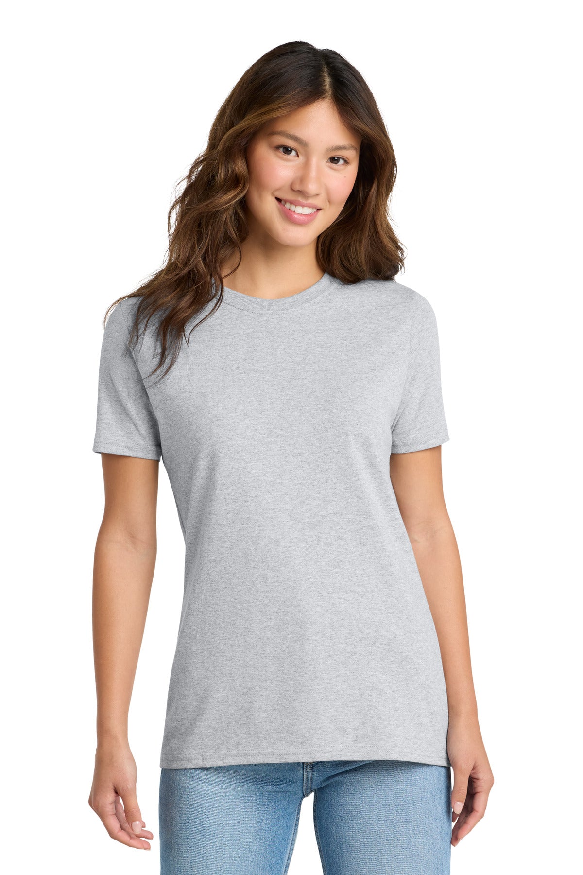 Port & Co Women's Core Cotton Tee. LPC54 - Ash - front