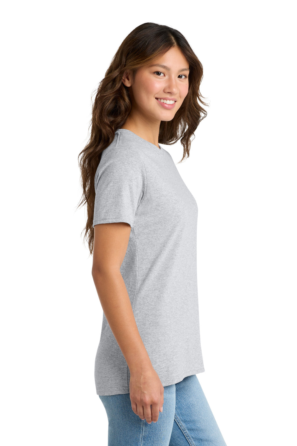 Port & Co Women's Core Cotton Tee. LPC54 - Ash - side