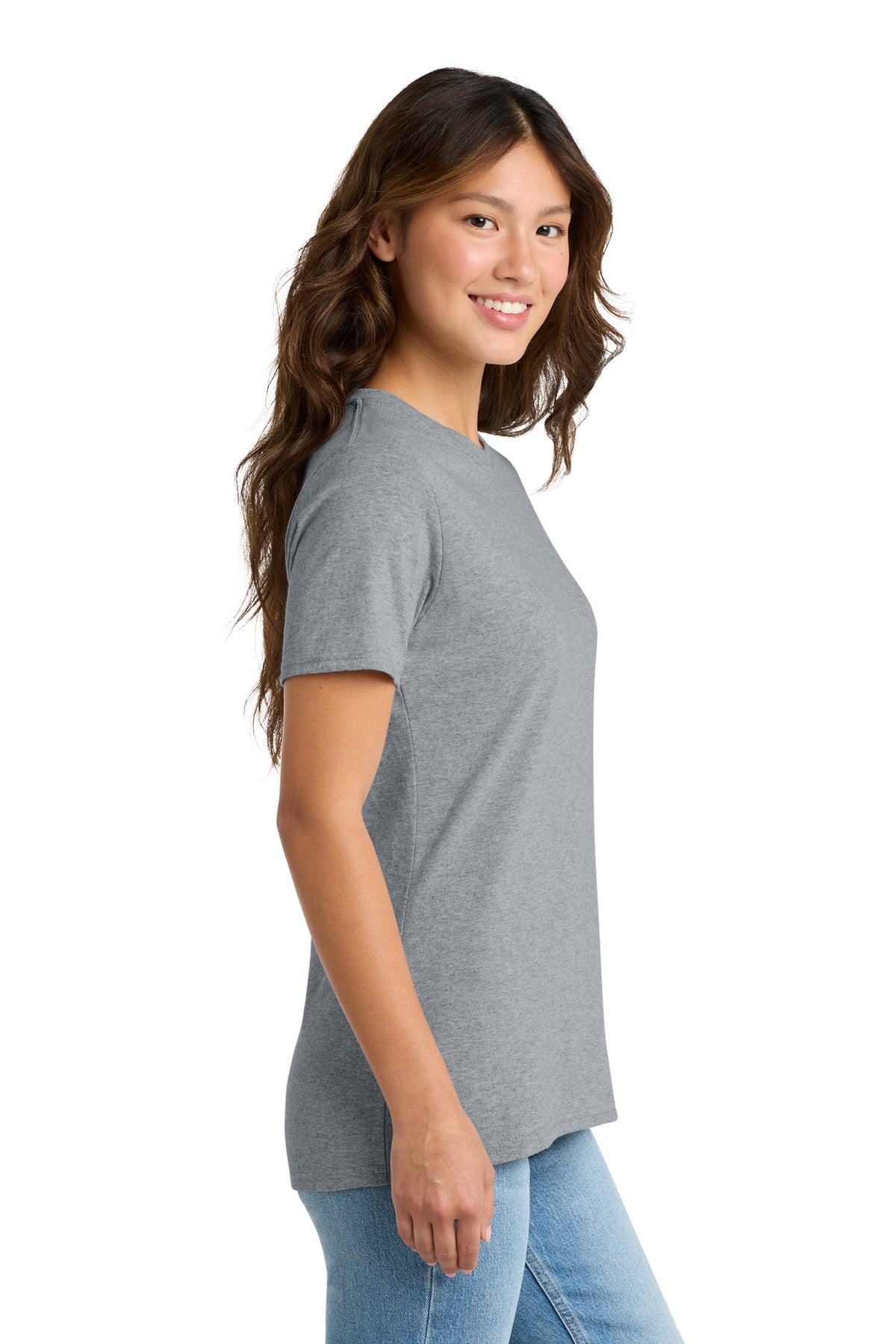 Port & Co Women's Core Cotton Tee. LPC54 - Athletic Heather - side
