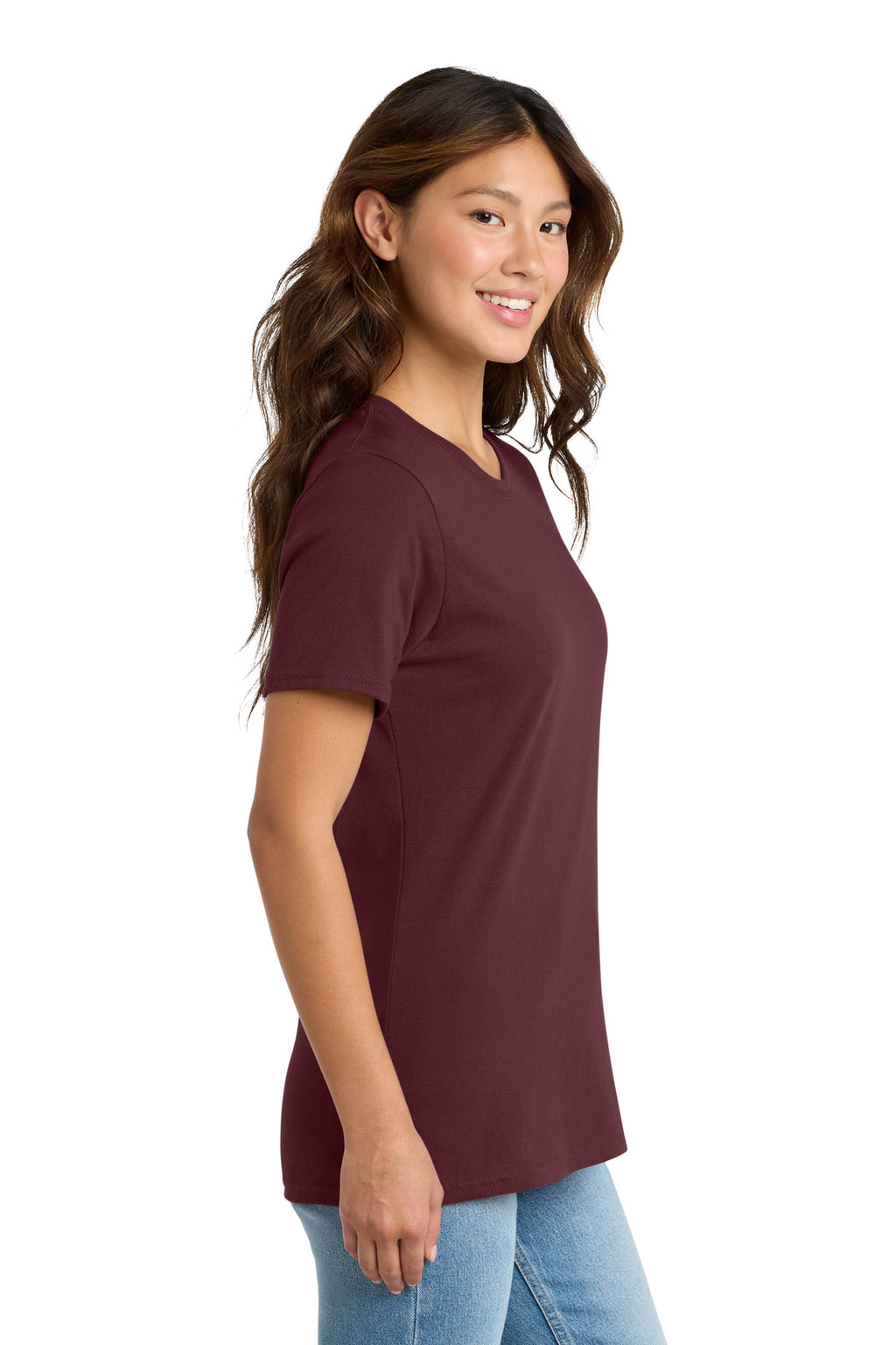 Port & Co Women's Core Cotton Tee. LPC54 - Athletic Maroon - side