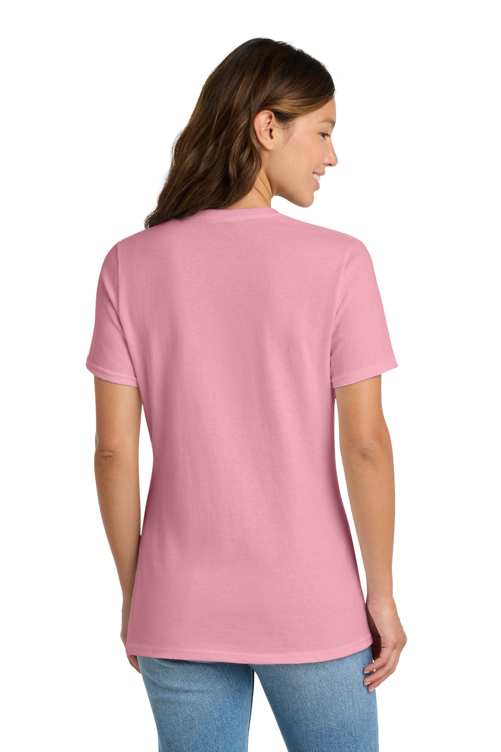 Port & Co Women's Core Cotton Tee. LPC54 - Candy Pink - back