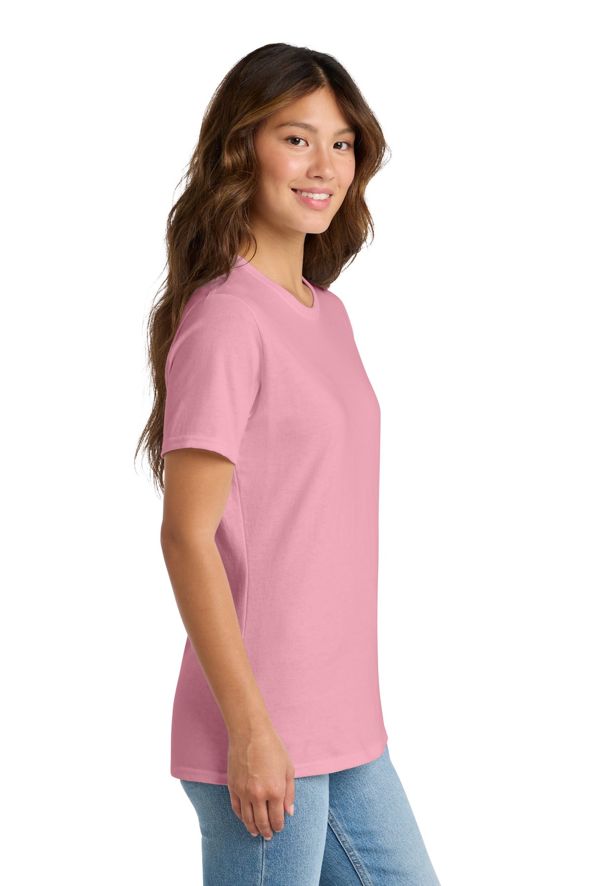Port & Co Women's Core Cotton Tee. LPC54 - Candy Pink - side