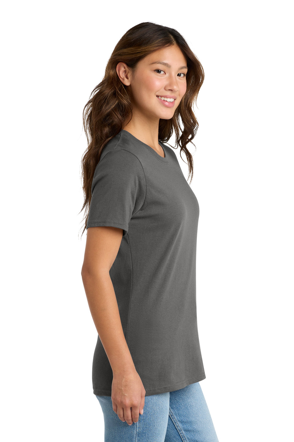 Port & Co Women's Core Cotton Tee. LPC54 - Charcoal - side