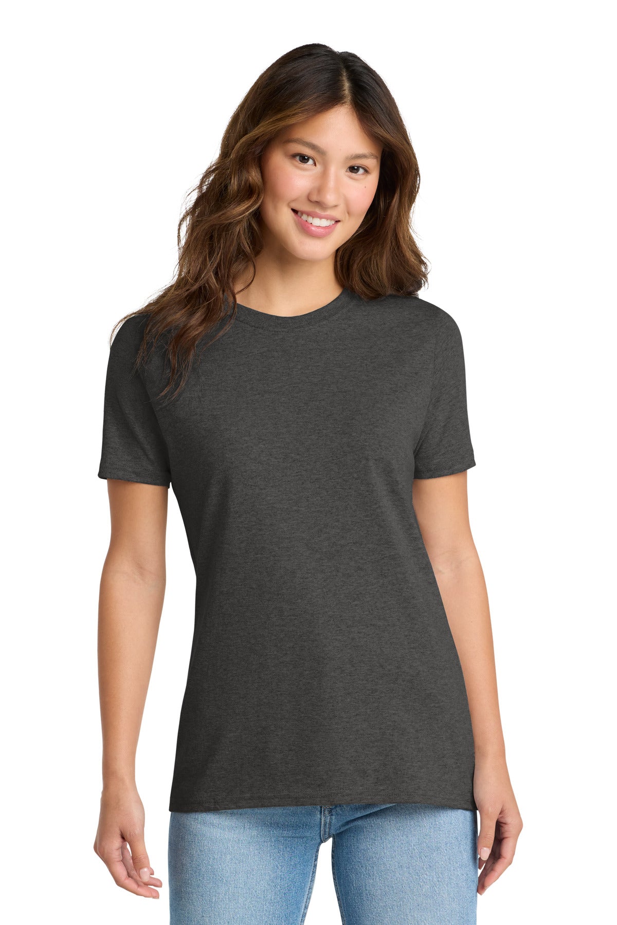 Port & Co Women's Core Cotton Tee. LPC54 - Dark Heather Grey - front