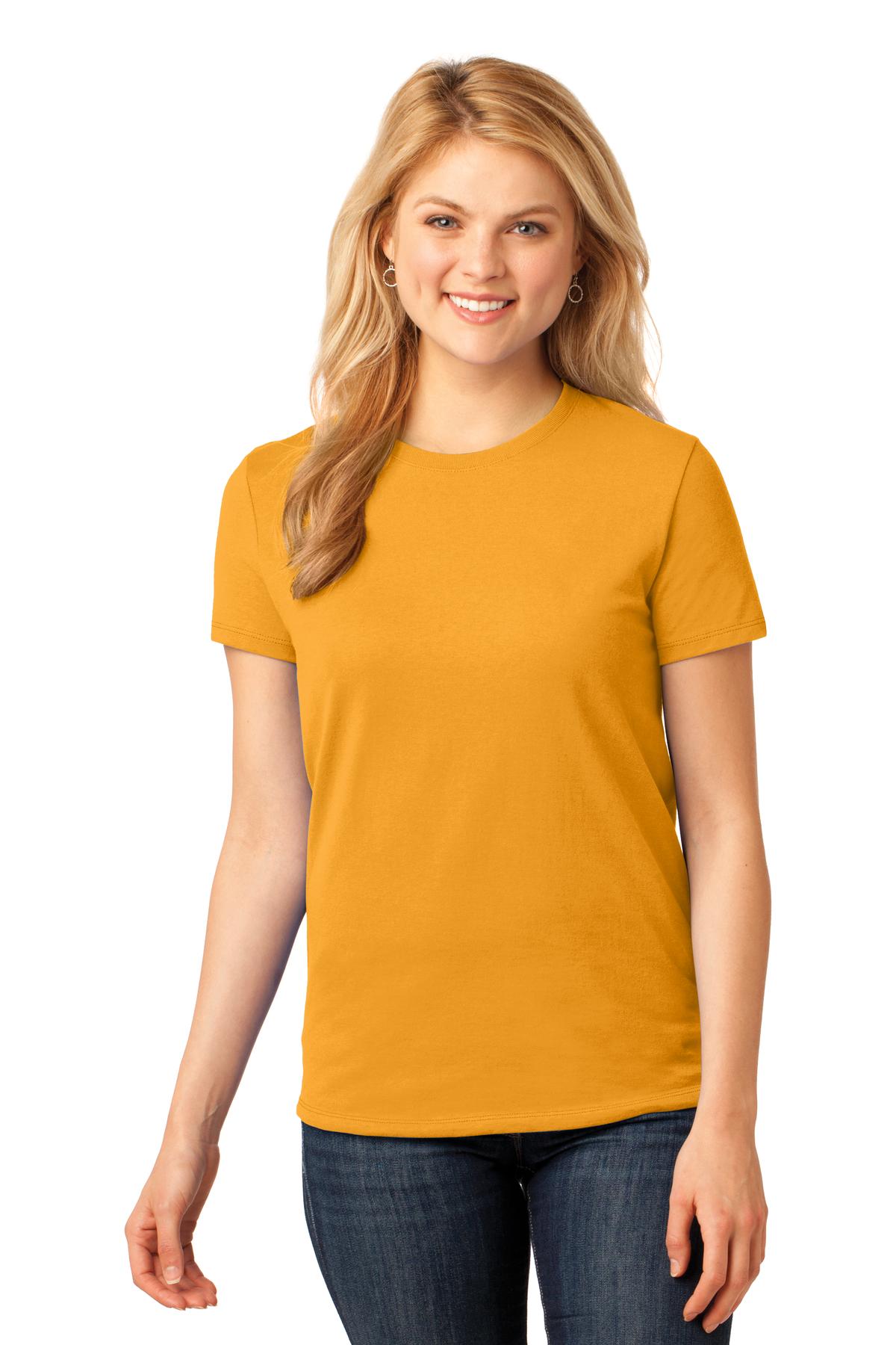 Port & Co Women's Core Cotton Tee. LPC54 - Gold - front