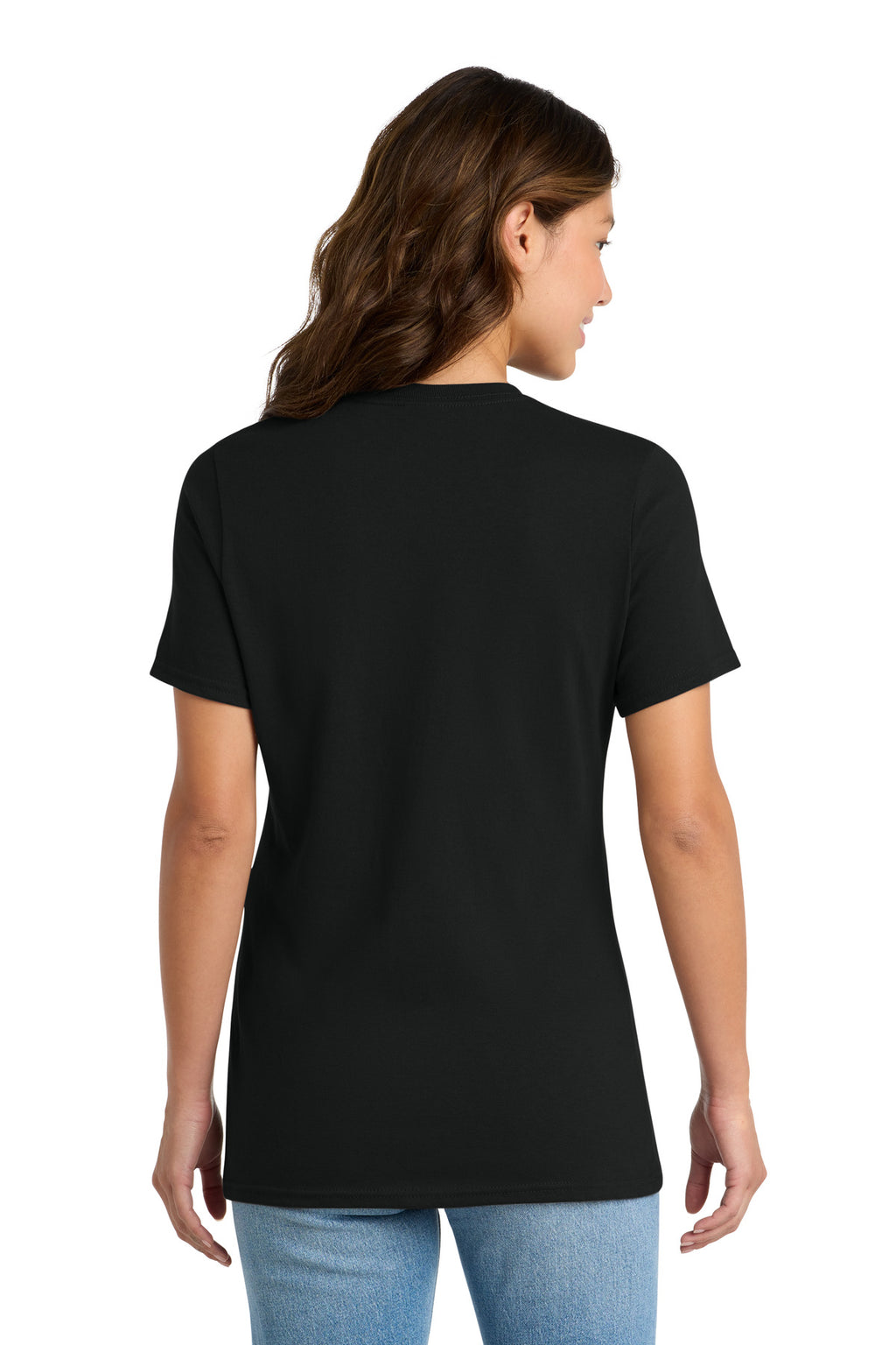 Port & Co Women's Core Cotton Tee. LPC54 - Jet Black - back