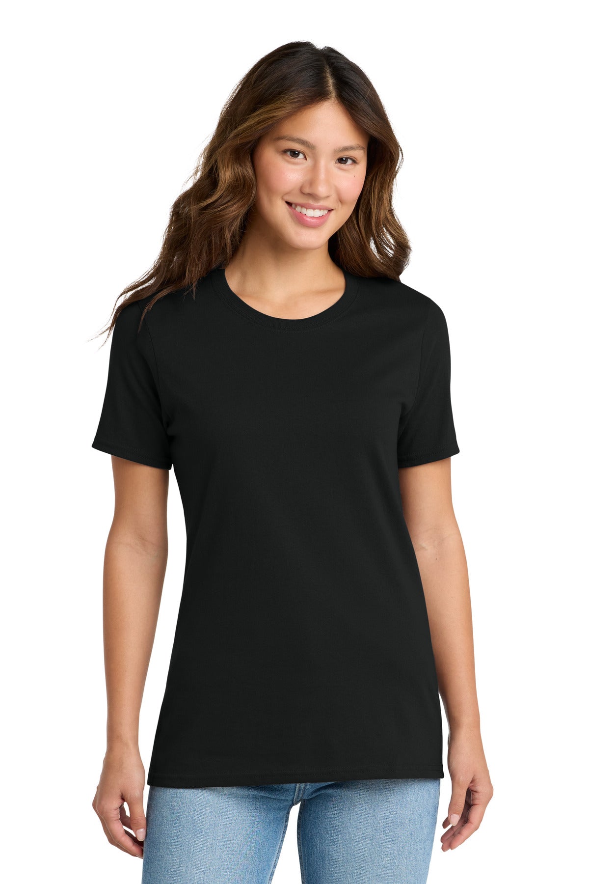 Port & Co Women's Core Cotton Tee. LPC54 - Jet Black - front