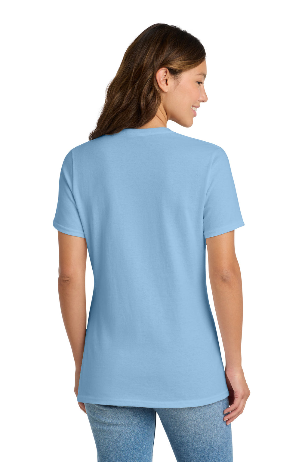 Port & Co Women's Core Cotton Tee. LPC54 - Light Blue - back