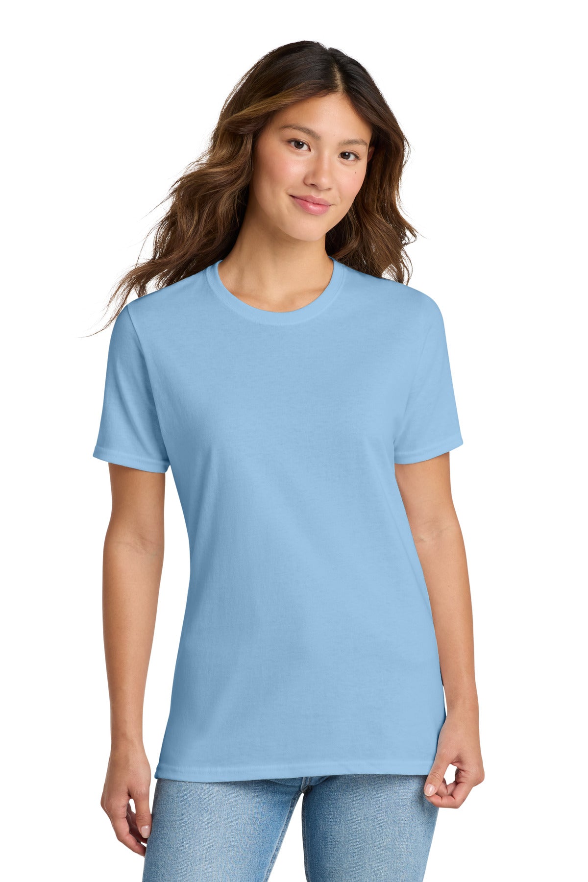 Port & Co Women's Core Cotton Tee. LPC54 - Light Blue - front