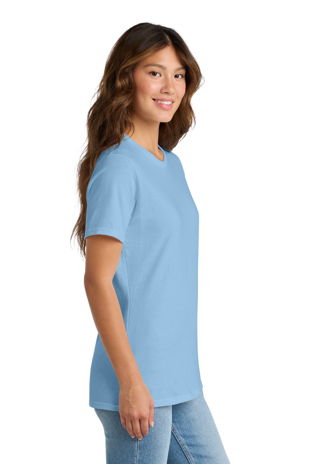 Port & Co Women's Core Cotton Tee. LPC54 - Light Blue - side