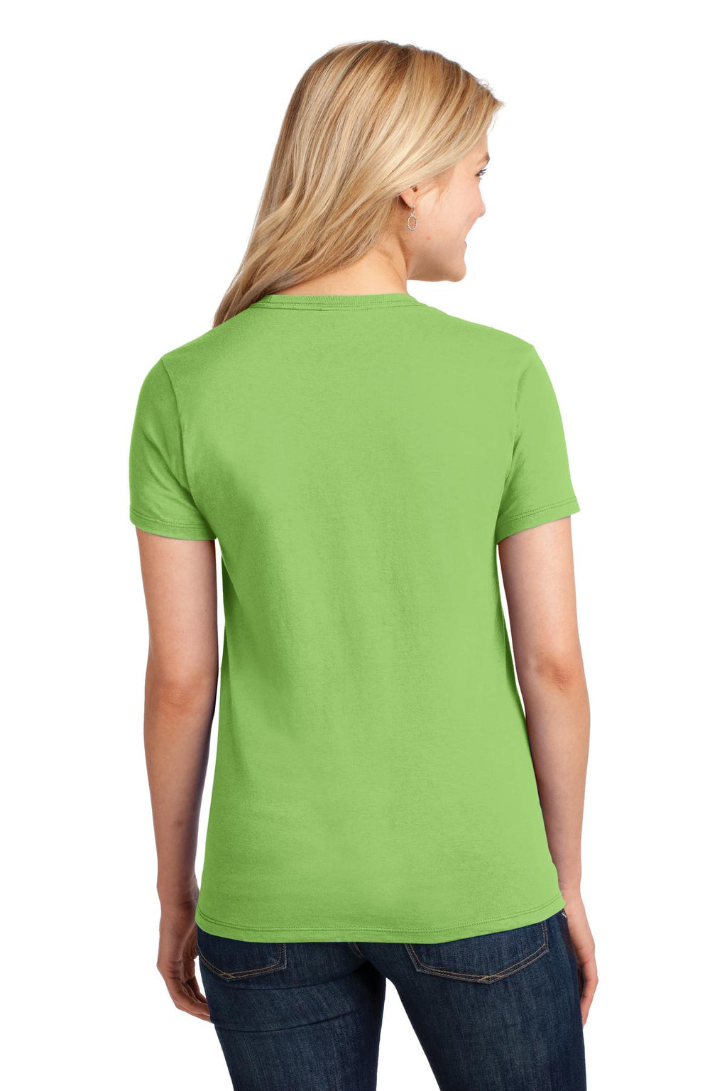 Port & Co Women's Core Cotton Tee. LPC54 - Lime - back