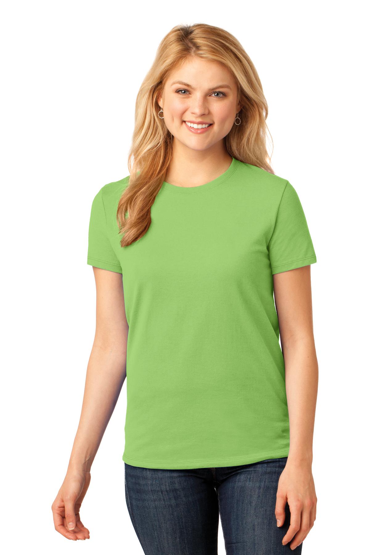 Port & Co Women's Core Cotton Tee. LPC54 - Lime - front
