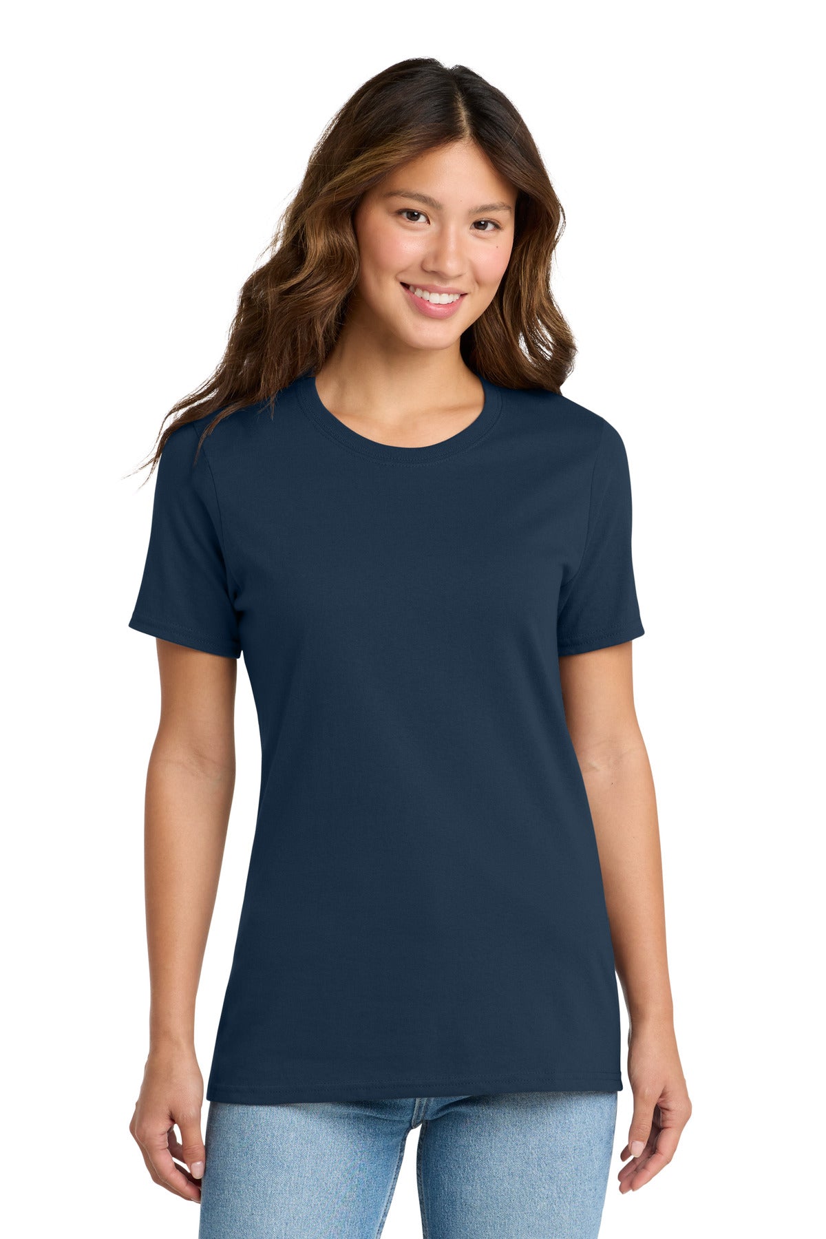 Port & Co Women's Core Cotton Tee. LPC54 - Navy - front