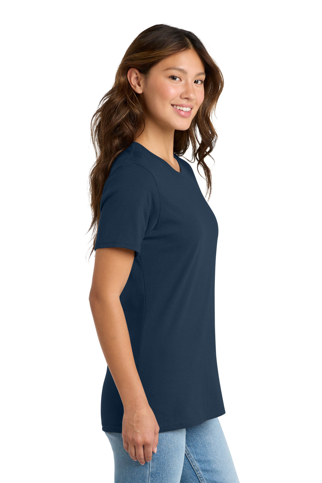 Port & Co Women's Core Cotton Tee. LPC54 - Navy - side