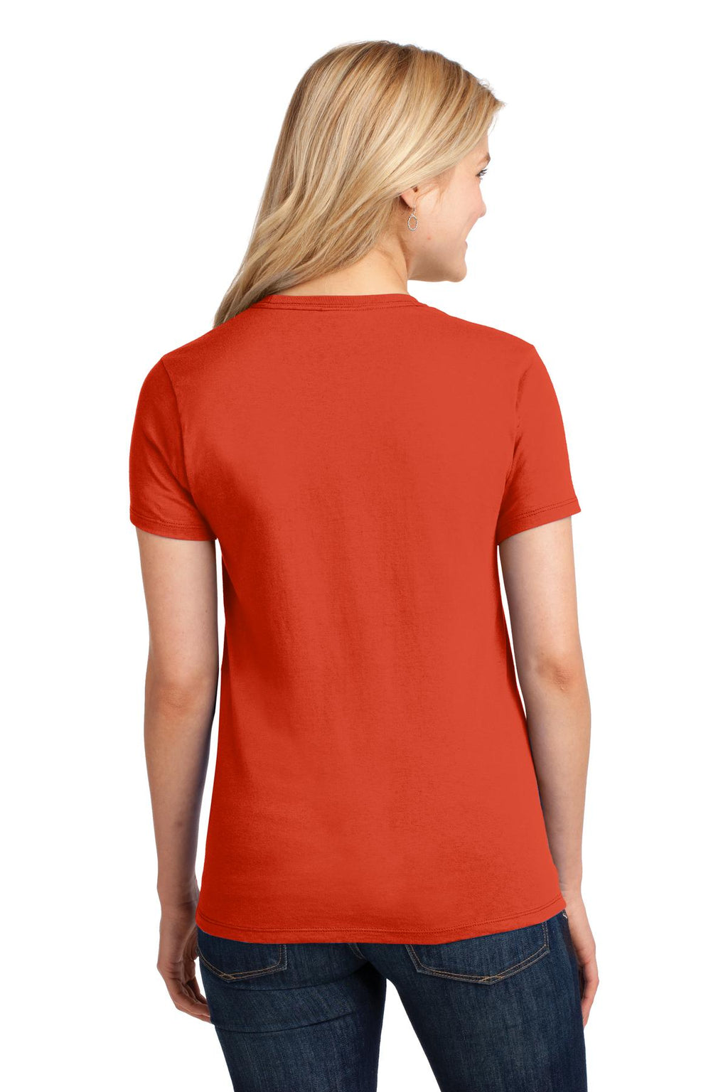 Port & Co Women's Core Cotton Tee. LPC54 - Orange - back