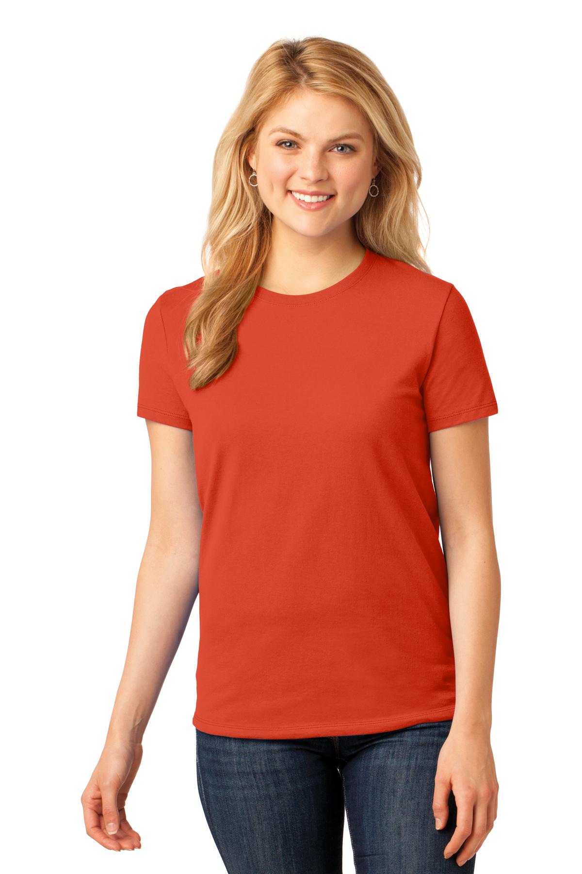 Port & Co Women's Core Cotton Tee. LPC54 - Orange - front