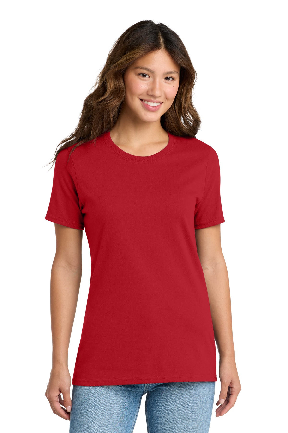 Port & Co Women's Core Cotton Tee. LPC54 - Red - front