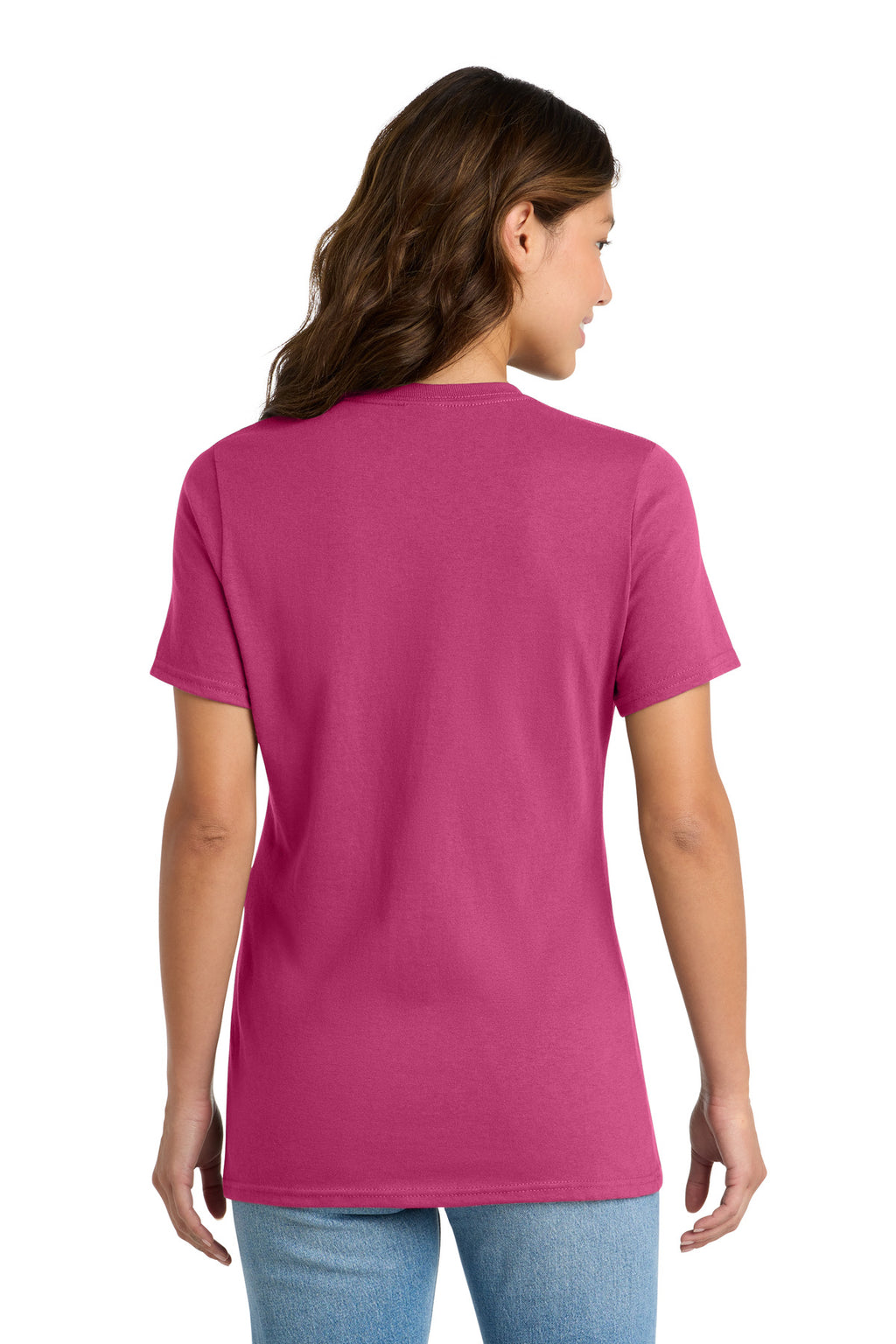 Port & Co Women's Core Cotton Tee. LPC54 - Sangria - back
