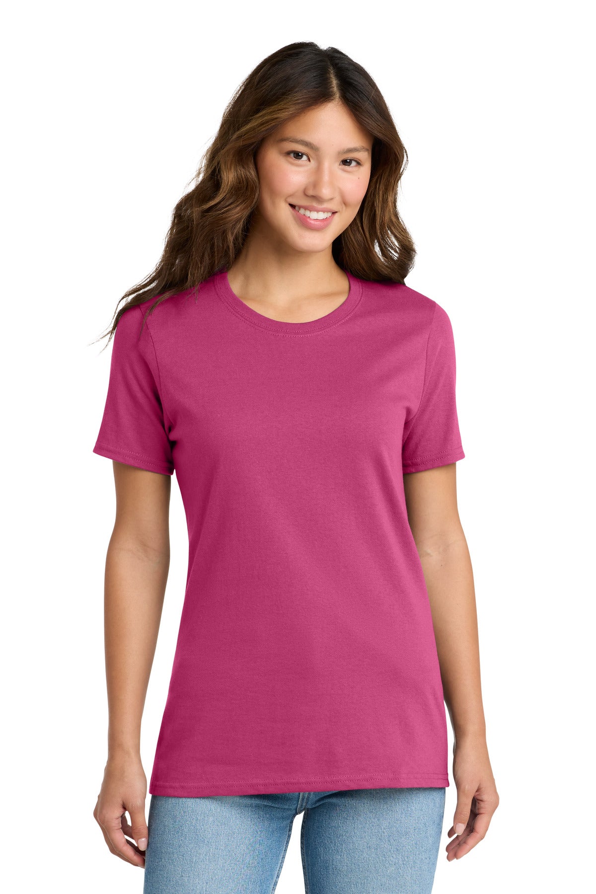 Port & Co Women's Core Cotton Tee. LPC54 - Sangria - front