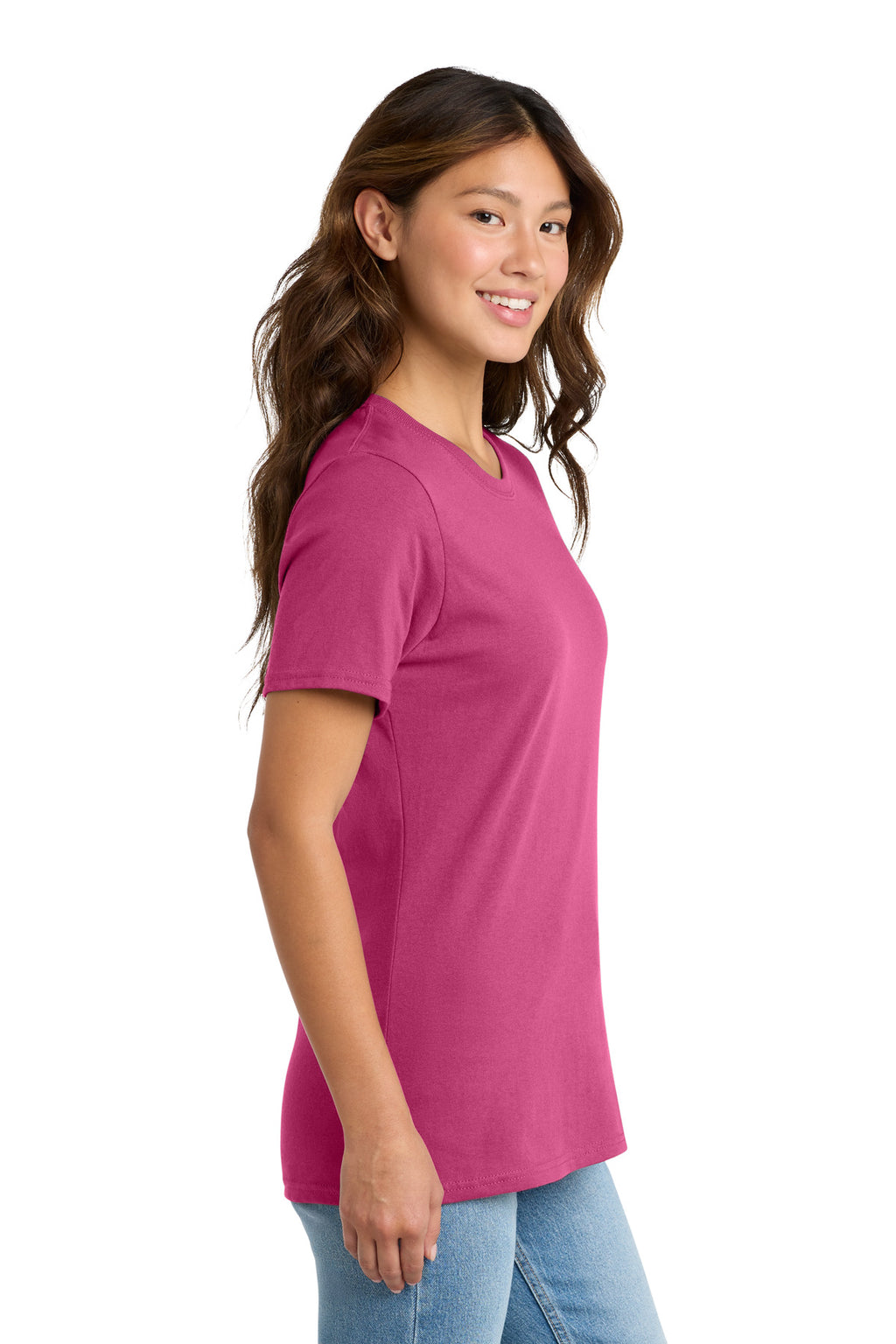 Port & Co Women's Core Cotton Tee. LPC54 - Sangria - side